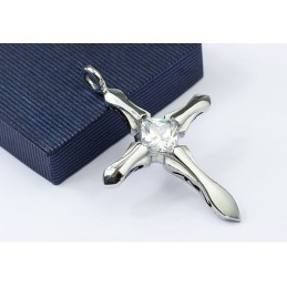 Pingente De Cruz De Titânio Masculino Estiloso - Corrente Grátis