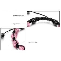 Pulseira De Cristal Feminina Em Formato De Bola Fácil De Usar
