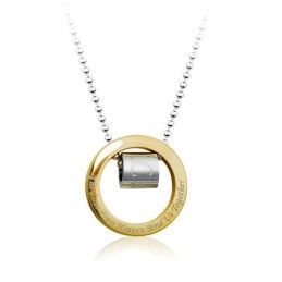 Anel De Ouro Masculino Nobre Com Pingente De Titânio - Corrente Grátis