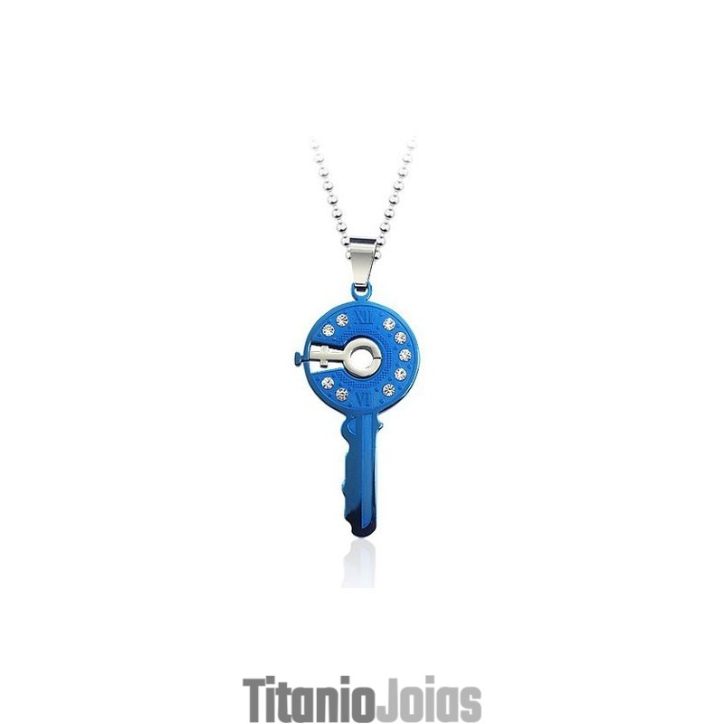 Lindo Pingente De Titânio Em Formato De Chave Mestra - Corrente Grátis Lindo Pingente De Titânio Em Formato De Chave Mestra - Corrente Grátis