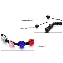 Pulseira De Cristal Em Formato De Bola Feminina Completa Em Especificações