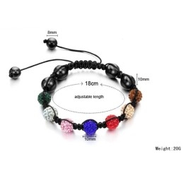 Pulseira De Cristal Em Formato De Bola Feminina Durável Para Uso