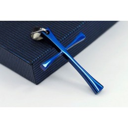 Pingente Cruz Simples De Titânio Azul Masculino - Corrente Grátis