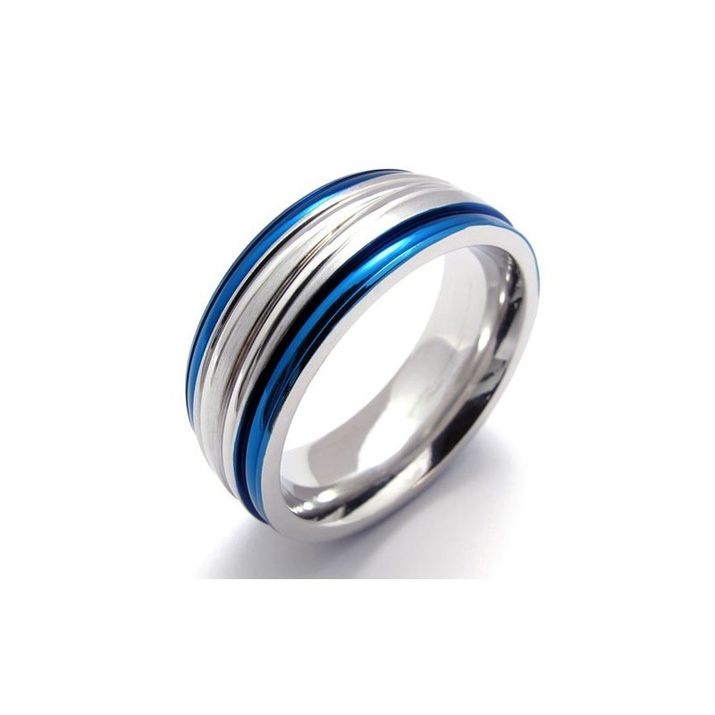 Anel De Titânio Azul Da Moda Anel De Titânio Azul Da Moda
