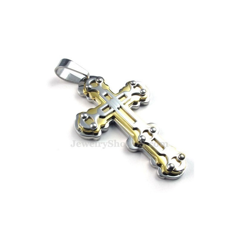 Colar Com Pingente De Cruz De Titânio Requintado Masculino (Corrente Grátis) Colar Com Pingente De Cruz De Titânio Requintado Masculino (Corrente Grátis)