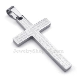 Colar Com Pingente De Cruz De Titânio Com Escritura (Corrente Grátis)