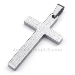 Colar Com Pingente De Cruz De Titânio Com Escritura (Corrente Grátis)