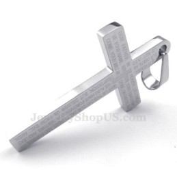 Colar Com Pingente De Cruz De Titânio Com Escritura (Corrente Grátis)