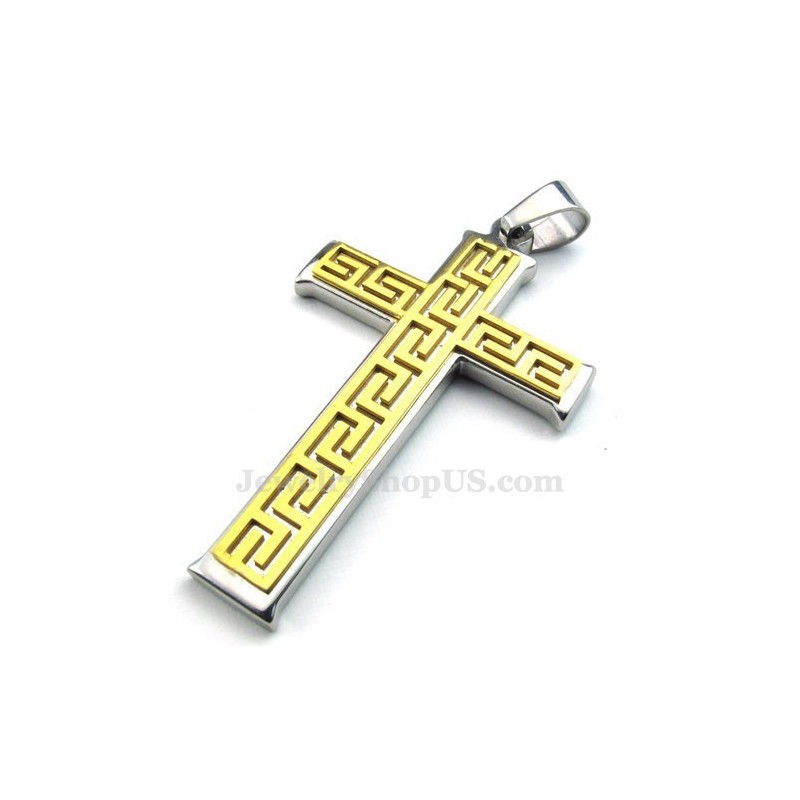 Colar Com Pingente De Cruz De Titânio Da Moda Masculina (Corrente Grátis) Colar Com Pingente De Cruz De Titânio Da Moda Masculina (Corrente Grátis)