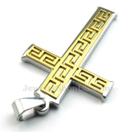 Colar Com Pingente De Cruz De Titânio Da Moda Masculina (Corrente Grátis)