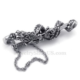 Colar Com Pingente De Titânio E Espada De Dragão (Corrente Grátis)