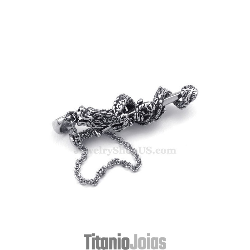 Colar Com Pingente De Titânio E Espada De Dragão (Corrente Grátis) Colar Com Pingente De Titânio E Espada De Dragão (Corrente Grátis)