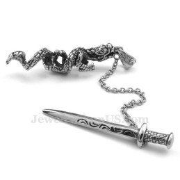 Colar Com Pingente De Titânio E Espada De Dragão (Corrente Grátis)