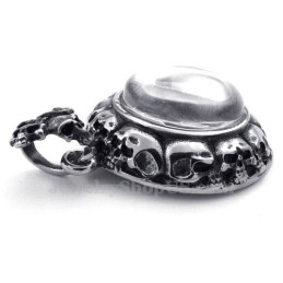 Colar Com Pingente De Cruz De Titânio Adornado Com Caveira (Corrente Grátis)