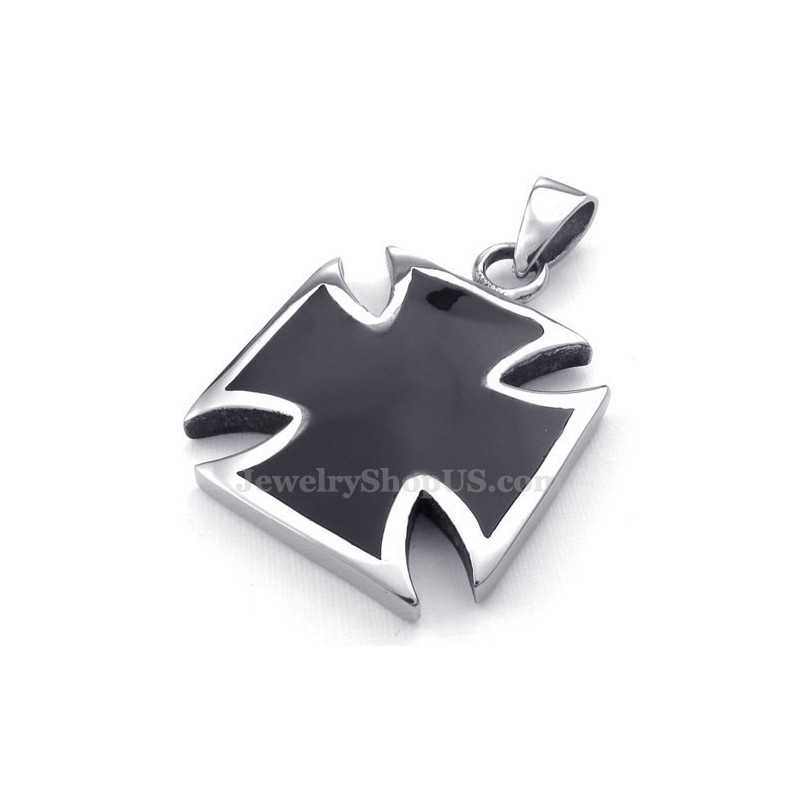 Colar Com Pingente De Cruz De Titânio Simples (Corrente Grátis) Colar Com Pingente De Cruz De Titânio Simples (Corrente Grátis)