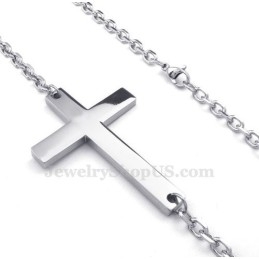 Colar Com Pingente De Cruz De Titânio (Corrente Grátis)