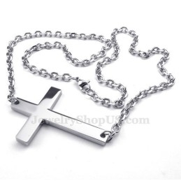 Colar Com Pingente De Cruz De Titânio (Corrente Grátis)