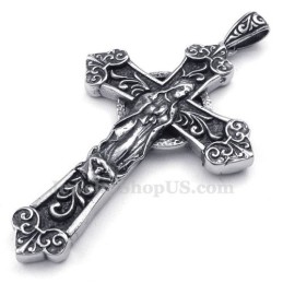 Colar Com Pingente De Cruz De Titânio Nossa Senhora (Corrente Grátis)