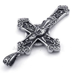Colar Com Pingente De Cruz De Titânio Nossa Senhora (Corrente Grátis)