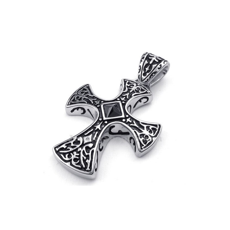 Colar Com Pingente De Cruz De Titânio (Corrente Grátis) Colar Com Pingente De Cruz De Titânio (Corrente Grátis)
