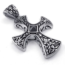 Colar Com Pingente De Cruz De Titânio (Corrente Grátis)