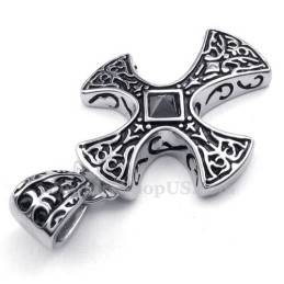 Colar Com Pingente De Cruz De Titânio (Corrente Grátis)