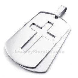 Colar Com Pingente De Cruz De Titânio Silver Cards (Corrente Grátis)
