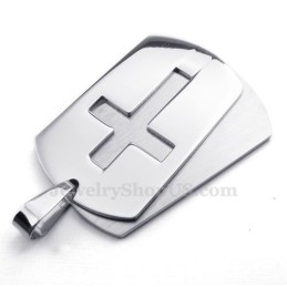Colar Com Pingente De Cruz De Titânio Silver Cards (Corrente Grátis)