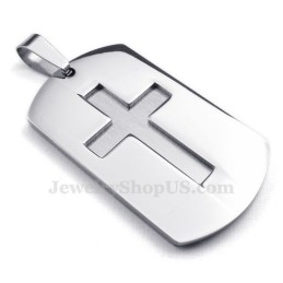 Colar Com Pingente De Cruz De Titânio Silver Cards (Corrente Grátis)