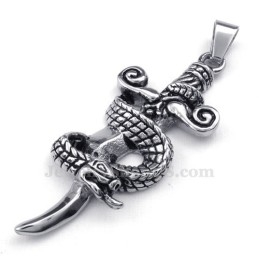 Colar Com Pingente De Espada De Cobra De Titânio (Corrente Grátis)