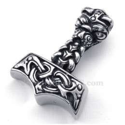 Colar Com Pingente De Martelo De Thor Em Titânio (Corrente Grátis)
