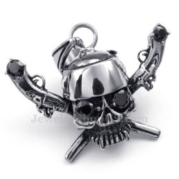 Colar Com Pingente De Caveira Pirata De Titânio Requintado (Corrente Grátis)