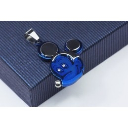 Pingente De Titânio Azul Do Mickey Mouse - Corrente Grátis