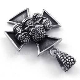 Colar Com Pingente De Caveira Em Titânio The Cross (Corrente Grátis)