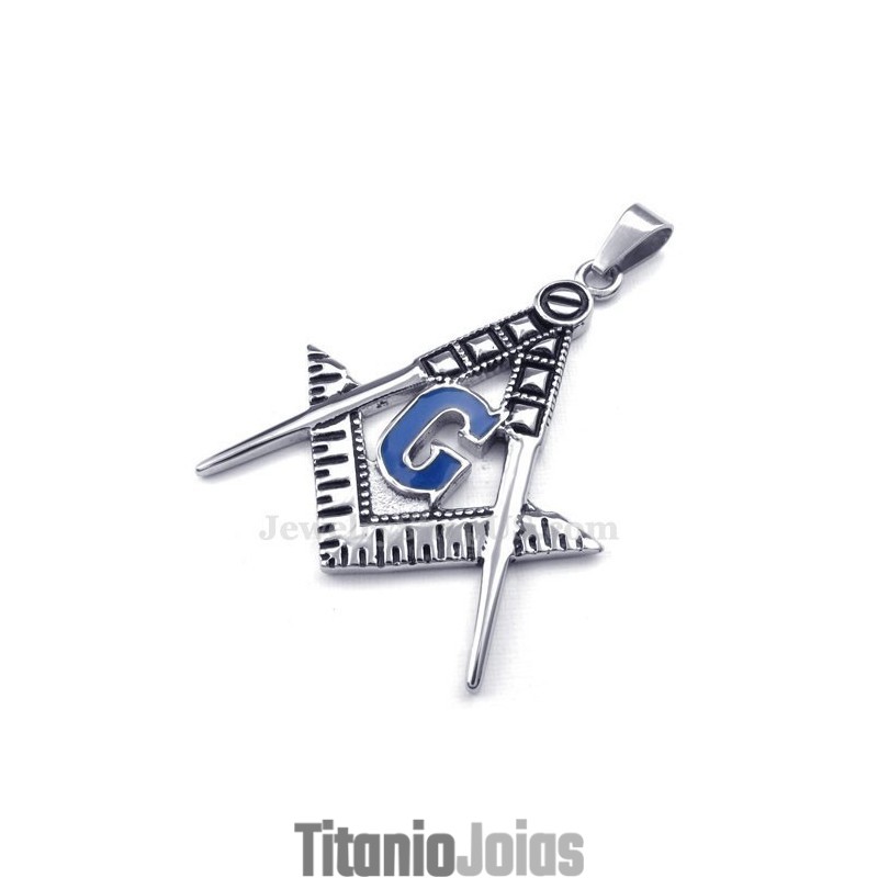 Colar Com Pingente Maçônico De Titânio (Corrente Grátis)