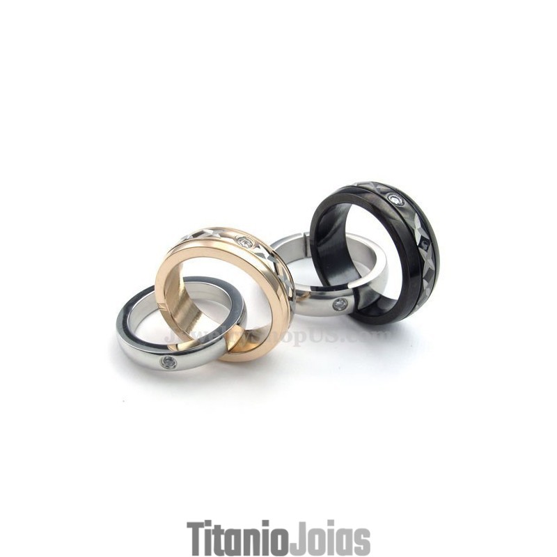 Colar Com Pingente De Casal De Titânio Com Anéis Entrelaçados (Corrente Grátis) Colar Com Pingente De Casal De Titânio Com Anéis Entrelaçados (Corrente Grátis)