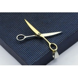 Pingente De Titânio Gloden Scissor Fashion - Corrente Grátis