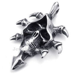 Colar Com Pingente De Caveira De Titânio Deslumbrante (Corrente Grátis)