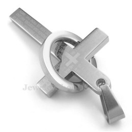 Colar Com Pingente De Cruz De Titânio Com Escritura (Corrente Grátis)