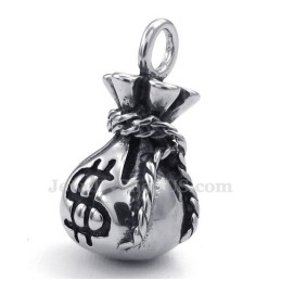 Colar Com Pingente De Carteira E Bolsa De Titânio (Corrente Grátis)