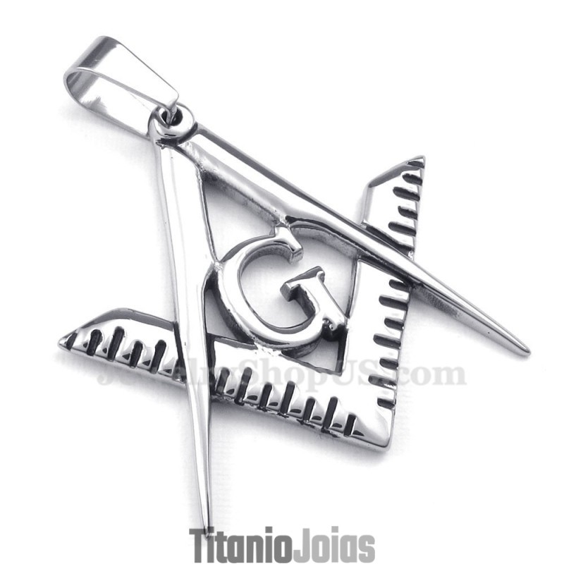 Colar Com Pingente Maçônico De Titânio (Corrente Grátis) Colar Com Pingente Maçônico De Titânio (Corrente Grátis)