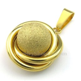 Colar Com Pingente De Titânio E Bola De Ouro (Corrente Grátis)