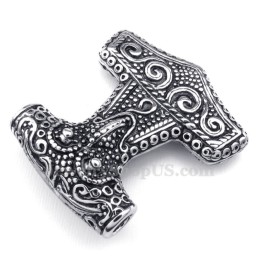 Colar Com Pingente De Martelo De Thor Em Titânio (Corrente Grátis)