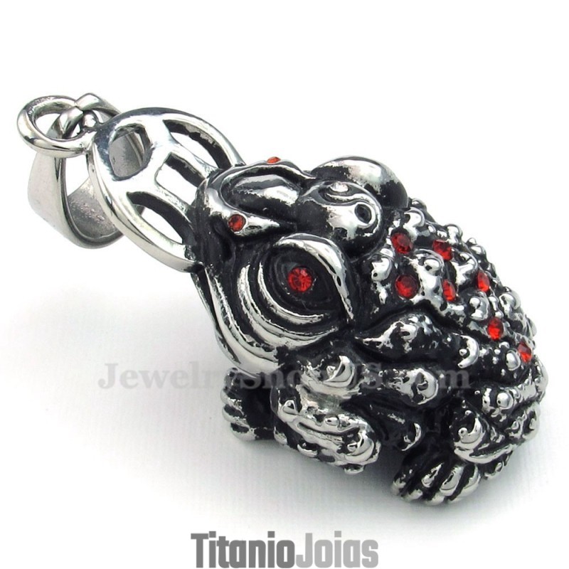 Colar Com Pingente De Sapo De Titânio (Corrente Grátis) Colar Com Pingente De Sapo De Titânio (Corrente Grátis)