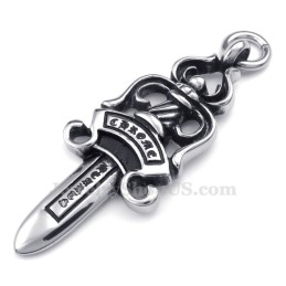 Colar Com Pingente De Espada De Titânio (Corrente Grátis)