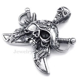 Colar Com Pingente De Caveira De Titânio Corsair (Corrente Grátis)
