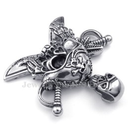 Colar Com Pingente De Caveira De Titânio Corsair (Corrente Grátis)