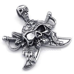Colar Com Pingente De Caveira De Titânio Corsair (Corrente Grátis)