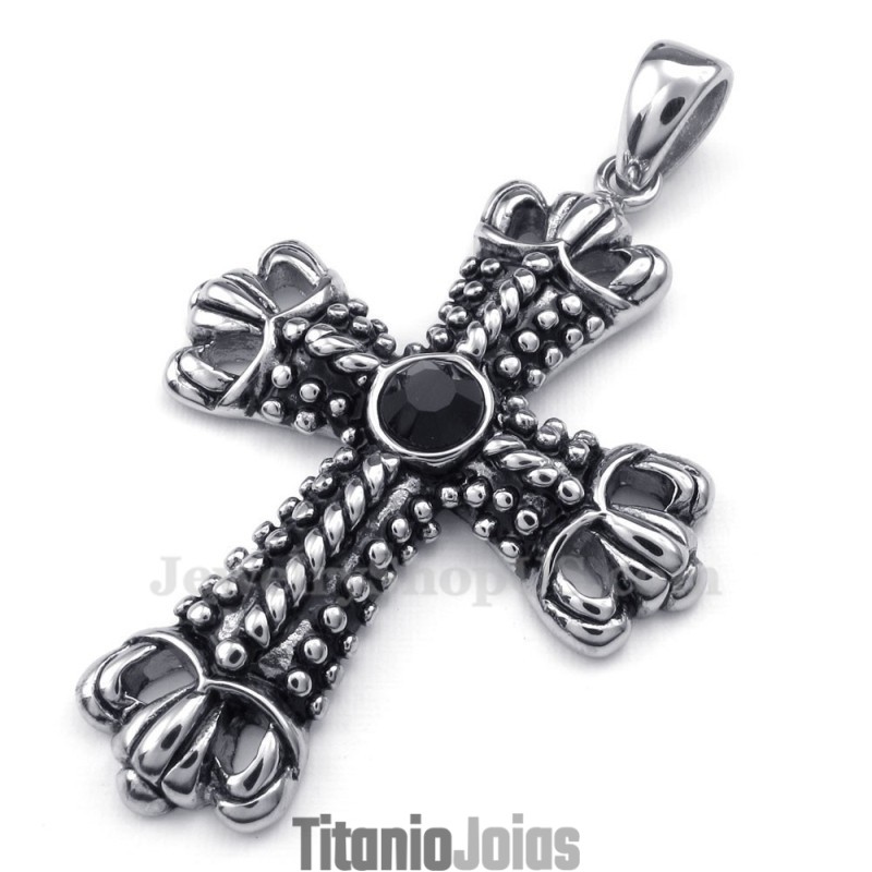 Colar Com Pingente De Cruz De Titânio (Corrente Grátis) Colar Com Pingente De Cruz De Titânio (Corrente Grátis)
