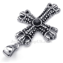 Colar Com Pingente De Cruz De Titânio (Corrente Grátis)